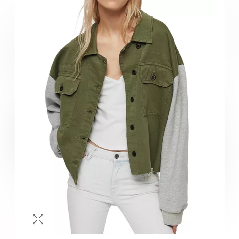 All Saints Olive and Gray Utility Jacket